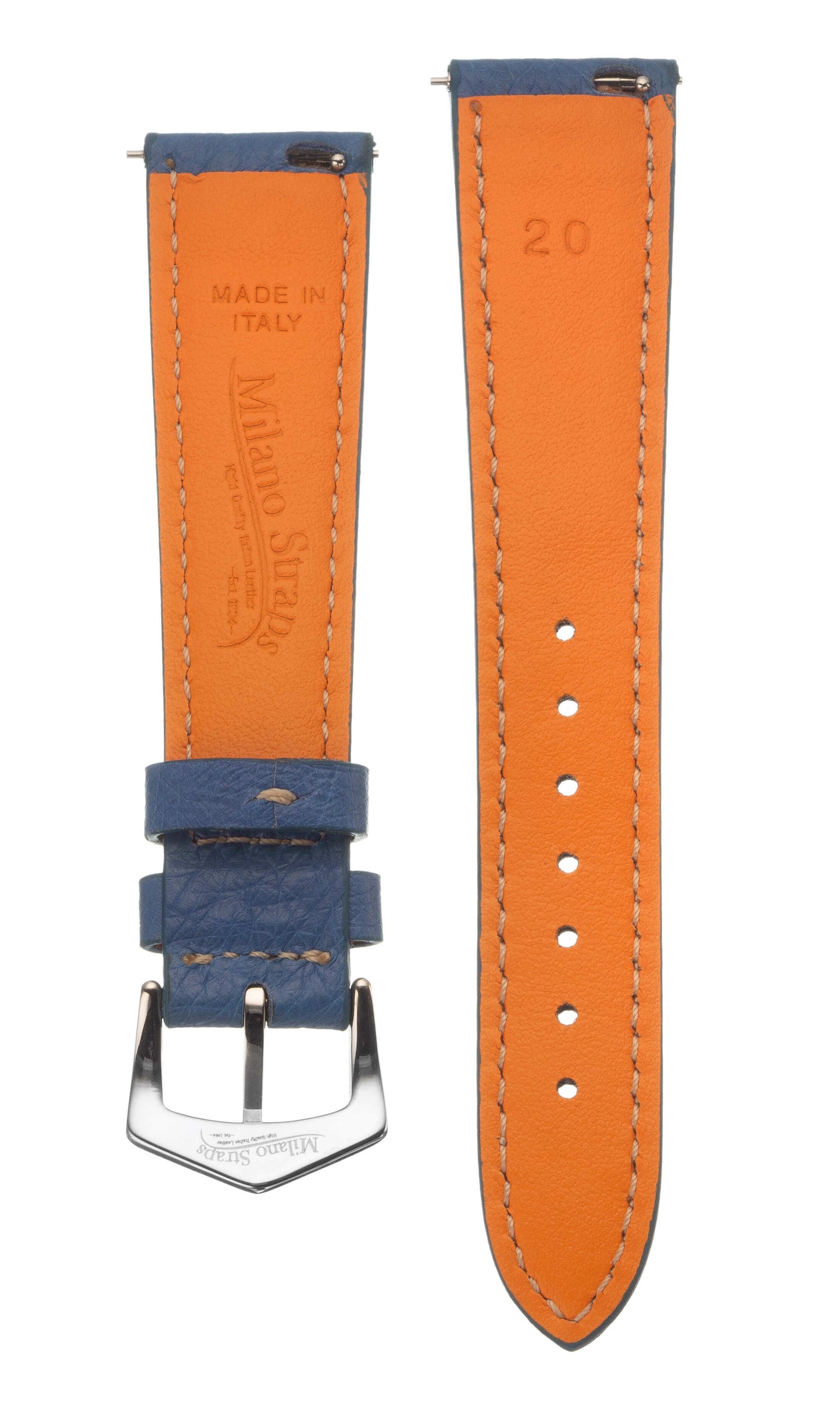 Light Blue Ostrich Leather Watch Band