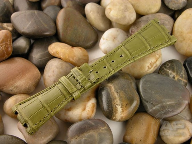 Capolavoro Military Green Alligator Leather Strap For Audemars Piguet Royal Oak Offshore