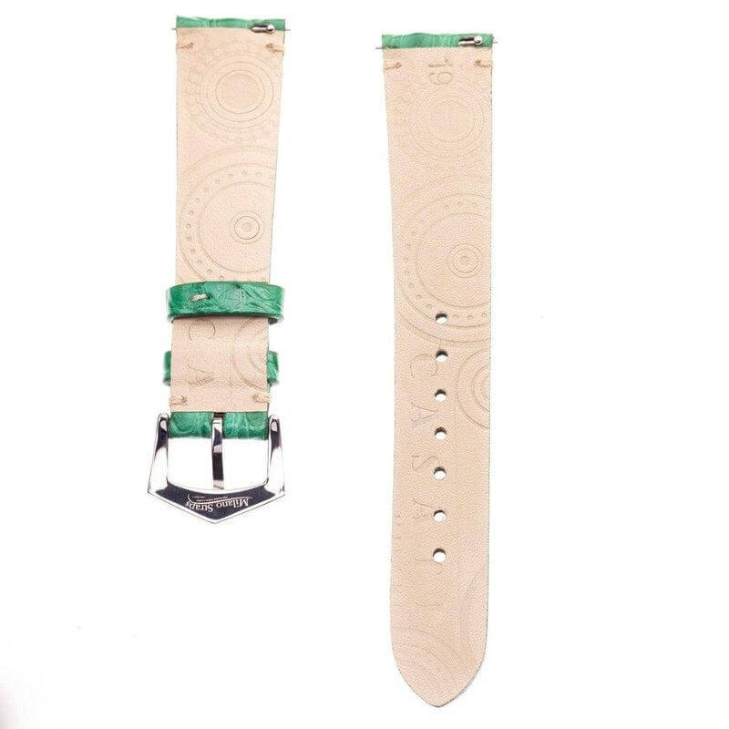 Millennium Green Alligator Minimal Stitches Watch Strap