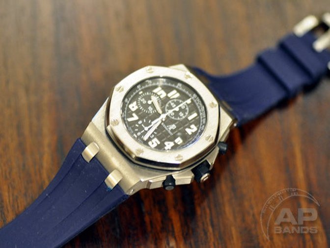 Scuta 100% Rubber Strap Navy For Audemars Piguet Royal Oak Offshore