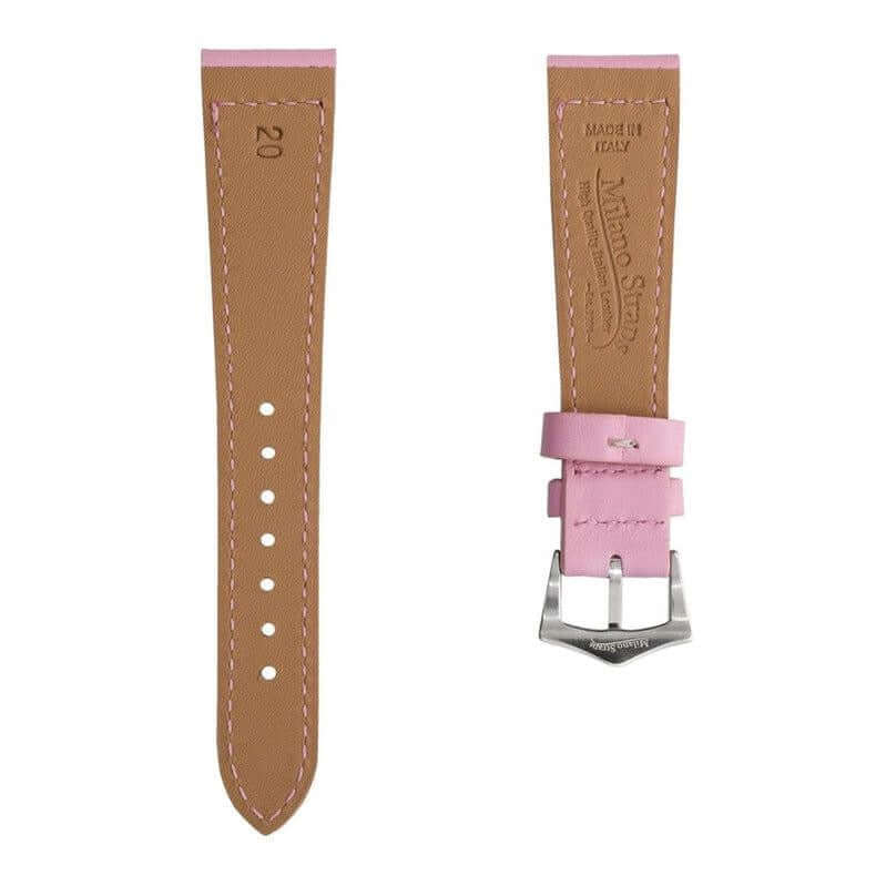 Pink Calfskin Leather Watch Strap