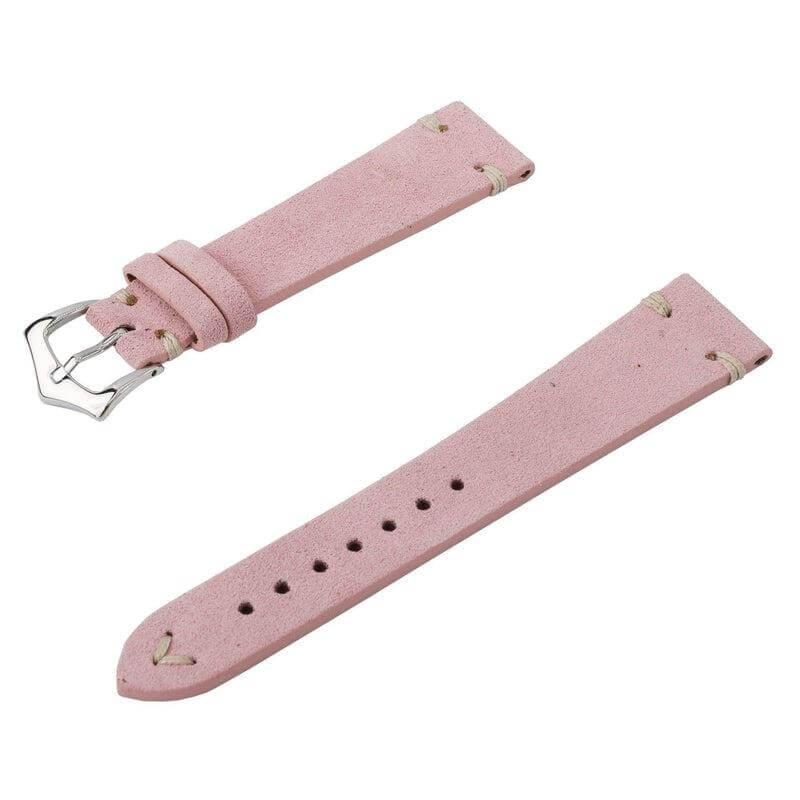 Pink Suede Vintage Leather Watch Strap