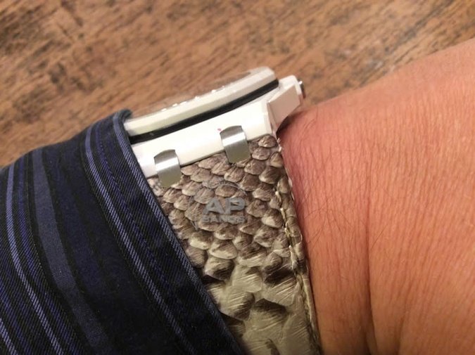 Pitone White Python Leather Strap For Audemars Piguet Royal Oak Offshore