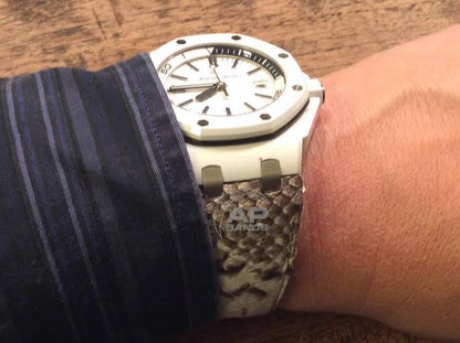 Pitone White Python Leather Strap For Audemars Piguet Royal Oak Offshore