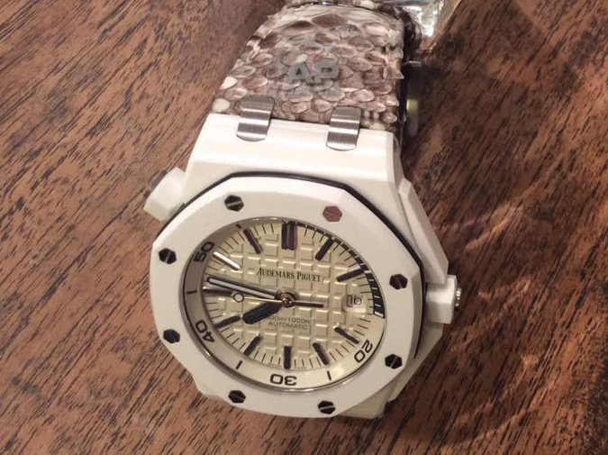 Pitone White Python Leather Strap For Audemars Piguet Royal Oak Offshore