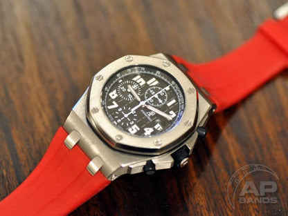 Scuta 100% Rubber Strap Red For Audemars Piguet Royal Oak Offshore