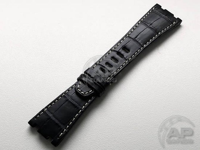 Capolavoro Black Alligator Leather Strap For Audemars Piguet Royal Oak Offshore 26470 42mm