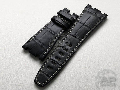 Capolavoro Black Alligator Leather Strap For Audemars Piguet Royal Oak Offshore 26470 42mm