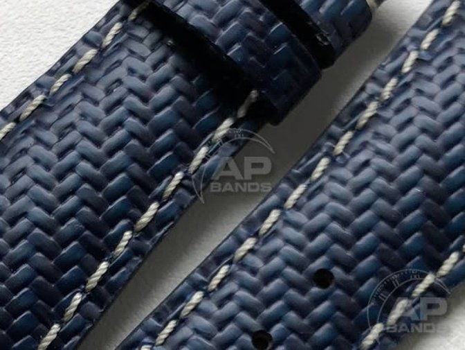 AP Bands 100% Genuine Blue Carbon Fiber Strap For Audemars Piguet Royal Oak Offshore 42mm End Of Days 25770ST