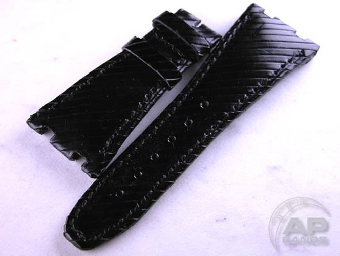 Prototipo Woven Black Leather Strap For Audemars Piguet Royal Oak Offshore