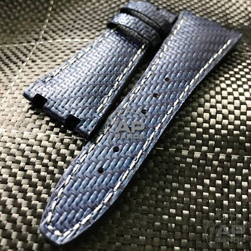 AP Bands 100% Genuine Blue Carbon Fiber Strap For Audemars Piguet Royal Oak Offshore 42mm