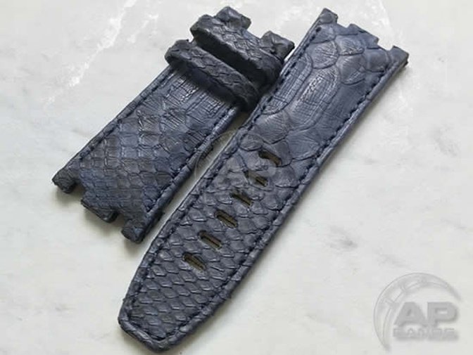 Pitone Blue Python Leather Strap For Audemars Piguet Royal Oak Offshore 44mm Chronograph 26400