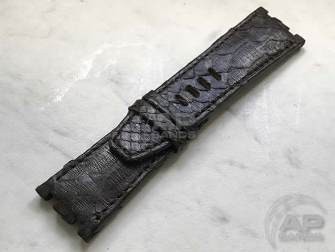 Pitone Dark Brown Python Leather Strap For Audemars Piguet Royal Oak Offshore 44mm Chronograph 26400