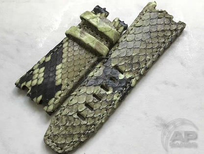 Pitone Lime Green Python Leather Strap For Audemars Piguet Royal Oak Offshore 44mm Chronograph 26400