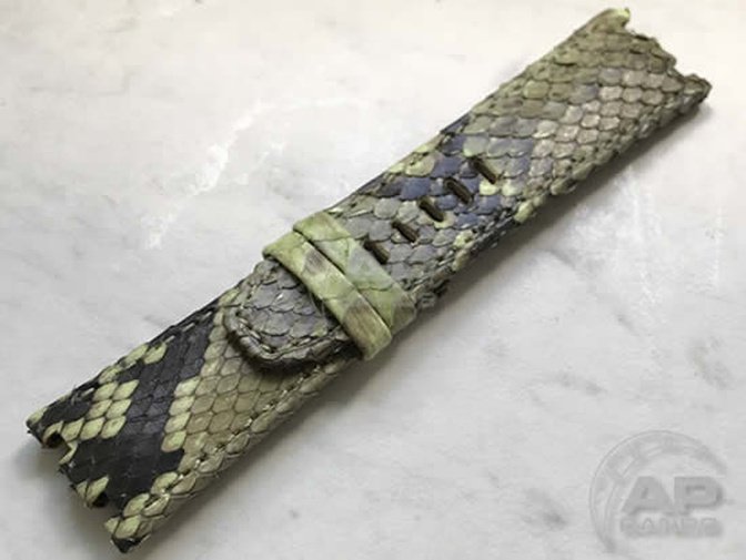 Pitone Lime Green Python Leather Strap For Audemars Piguet Royal Oak Offshore 44mm Chronograph 26400