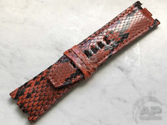 Pitone Orange Python Leather Strap For Audemars Piguet Royal Oak Offshore 44mm Chronograph 26400