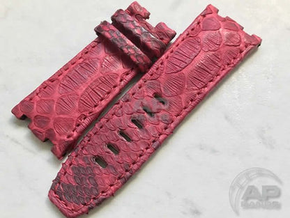 Pitone Red Python Leather Strap For Audemars Piguet Royal Oak Offshore 44mm Chronograph 26400