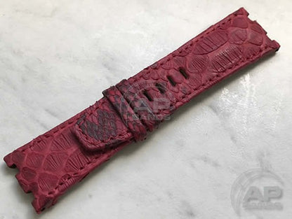 Pitone Red Python Leather Strap For Audemars Piguet Royal Oak Offshore 44mm Chronograph 26400