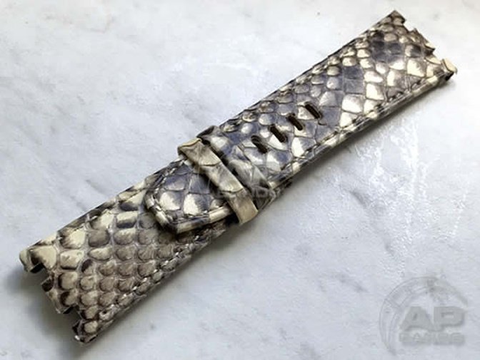 Pitone White Python Leather Strap For Audemars Piguet Royal Oak Offshore 44mm Chronograph 26400