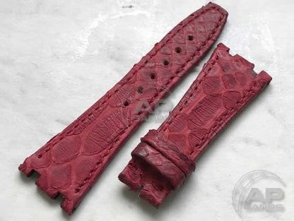 Pitone Red Python Leather Strap For Audemars Piguet Royal Oak 15300 15400