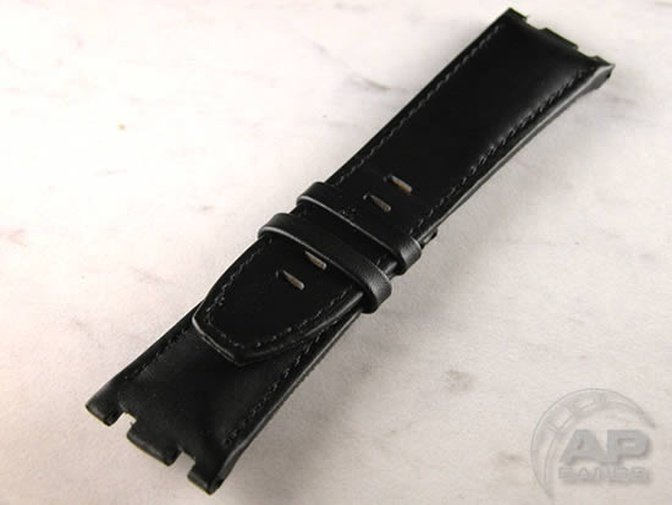 Wider 24mm Taper Scuta20 Black Waterproof Leather For Audemars Piguet Diver OEM Buckle