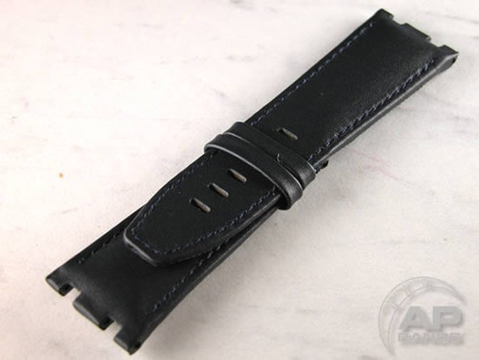 Wider 24mm Taper Scuta20 Navy Waterproof Leather For Audemars Piguet Diver OEM Buckle