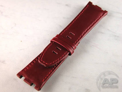 Wider 24mm Taper Scuta20 Rouge Waterproof Leather For Audemars Piguet Diver OEM Buckle