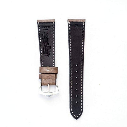 Taupe Saffiano  Leather Watch Strap -Taupe