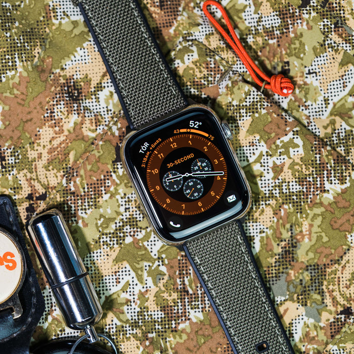 Apple Watch | Army Green Cordura Fabric and Silicone Hybrid - Barton Watch Bands