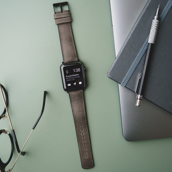 Apple Watch | Smoke Leather and Rubber Hybrid - Barton Watch Bands