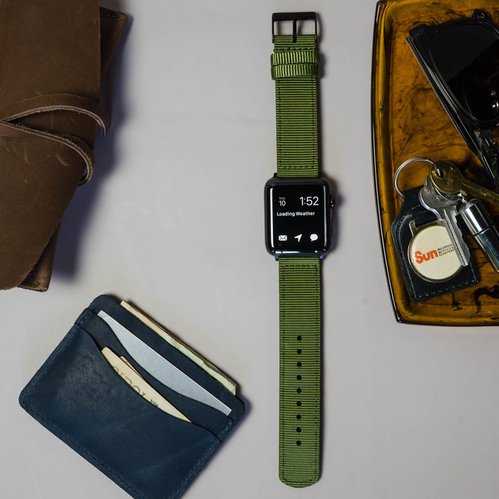 Apple Watch | Two-piece NATO® style | Army Green - Barton Watch Bands