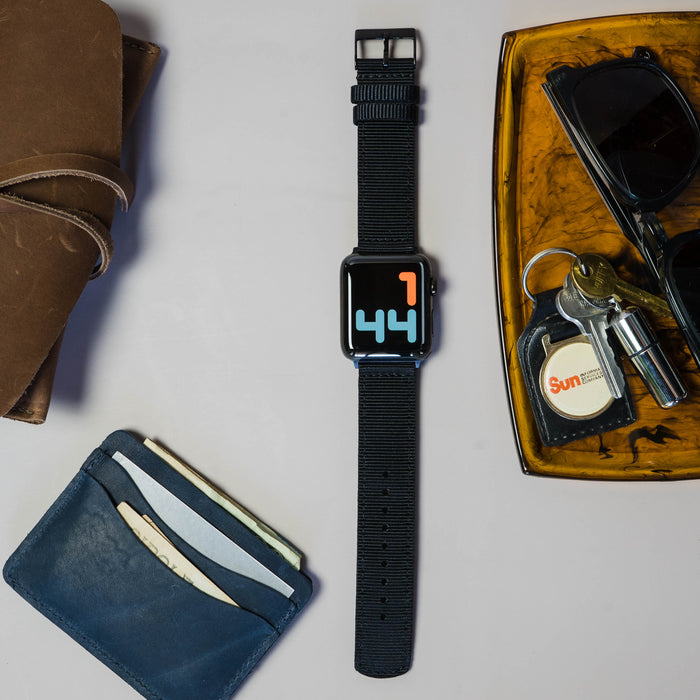 Apple Watch | Two-piece NATO style | Black - Barton Watch Bands