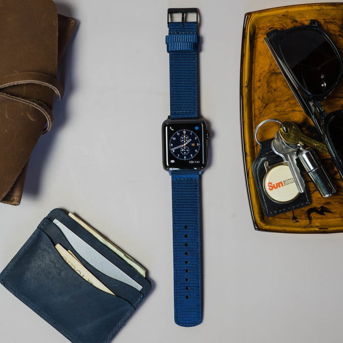 Apple Watch | Two-piece NATO® style | Navy Blue - Barton Watch Bands