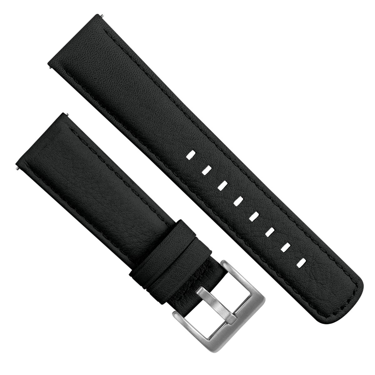 Samsung Galaxy Watch Active 2 Black Pittards Performance Leather Black Stitching Watch Band