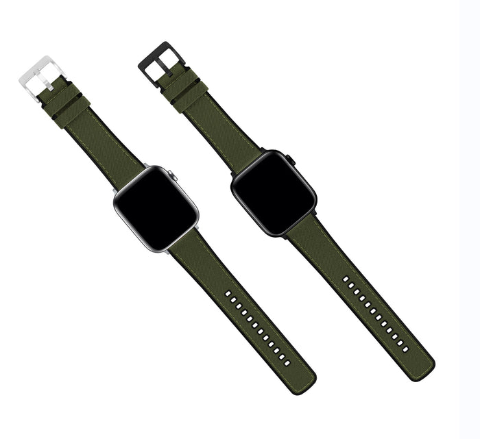 Apple Watch | Army Green Cordura Fabric and Silicone Hybrid - Barton Watch Bands