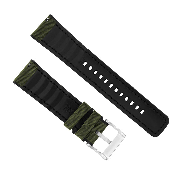 Army Green Cordura Fabric and Silicone Hybrid - Barton Watch Bands