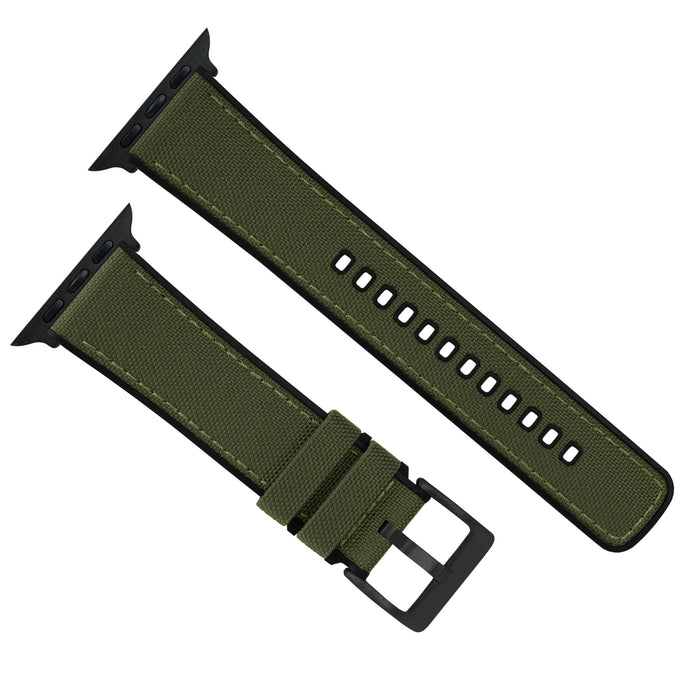 Apple Watch | Army Green Cordura Fabric and Silicone Hybrid - Barton Watch Bands