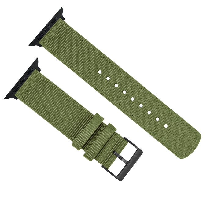 Apple Watch | Two-piece NATO® style | Army Green - Barton Watch Bands