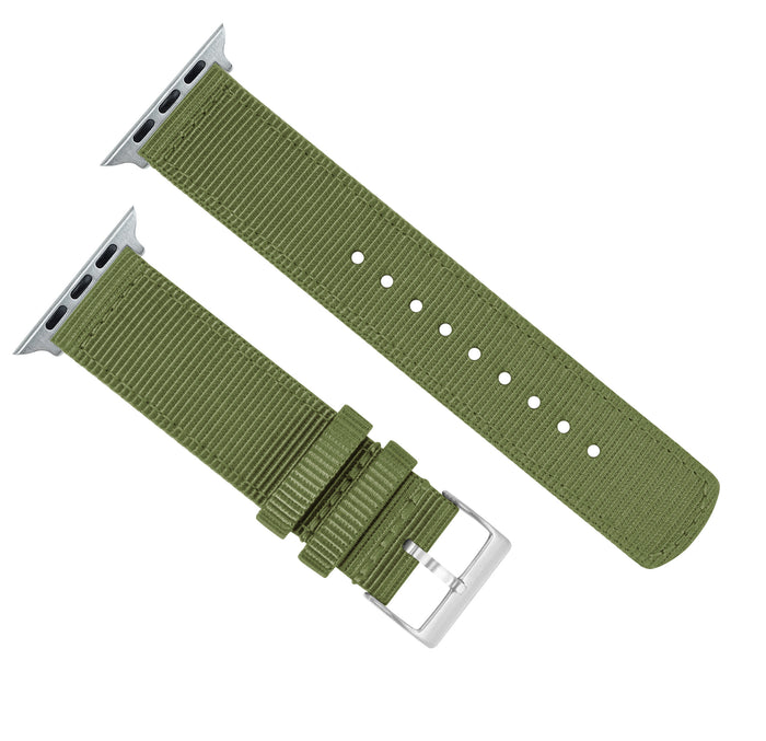 Apple Watch | Two-piece NATO® style | Army Green - Barton Watch Bands