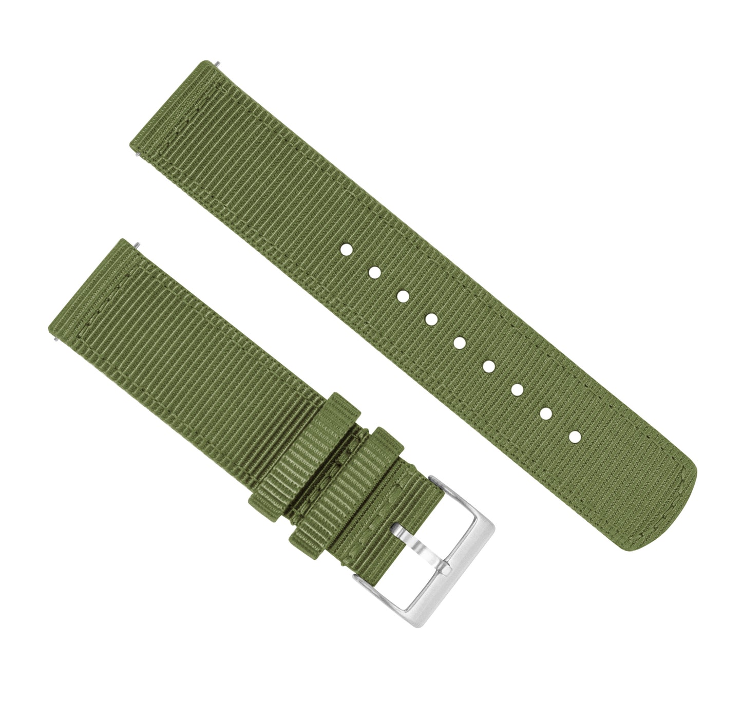 Samsung Galaxy Watch Active 2 | Two-Piece NATO Style | Army Green - Barton Watch Bands