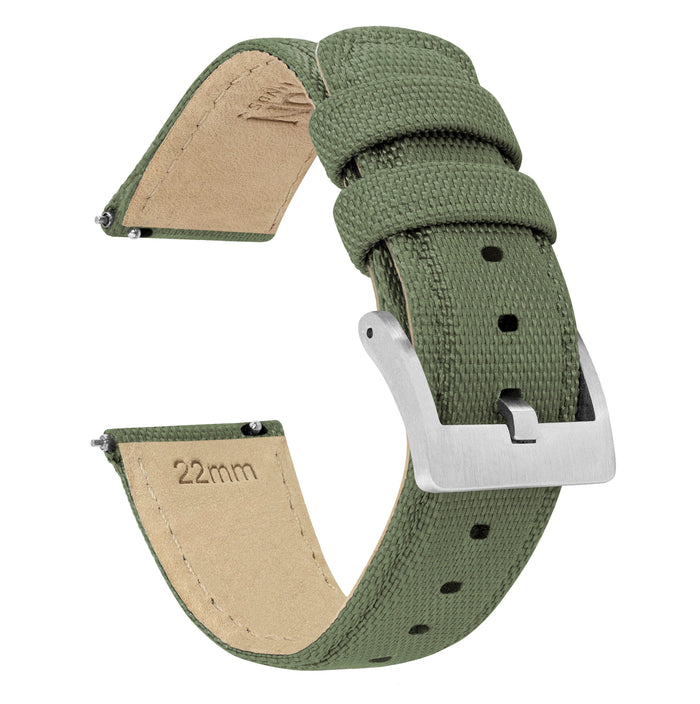 Samsung Galaxy Watch3 | Sailcloth Quick Release | Army Green - Barton Watch Bands