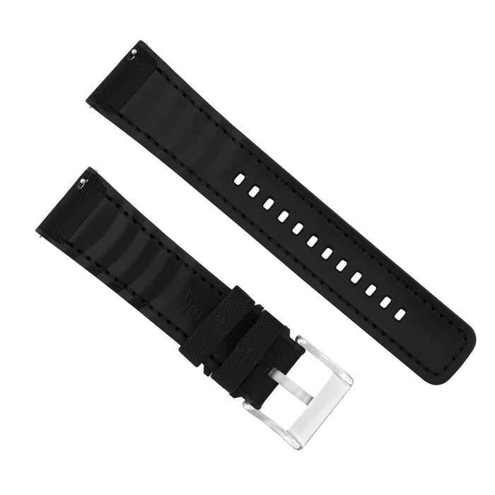 Gear Sport | Cordrua Fabric & Silicone Hybrid | Black - Barton Watch Bands