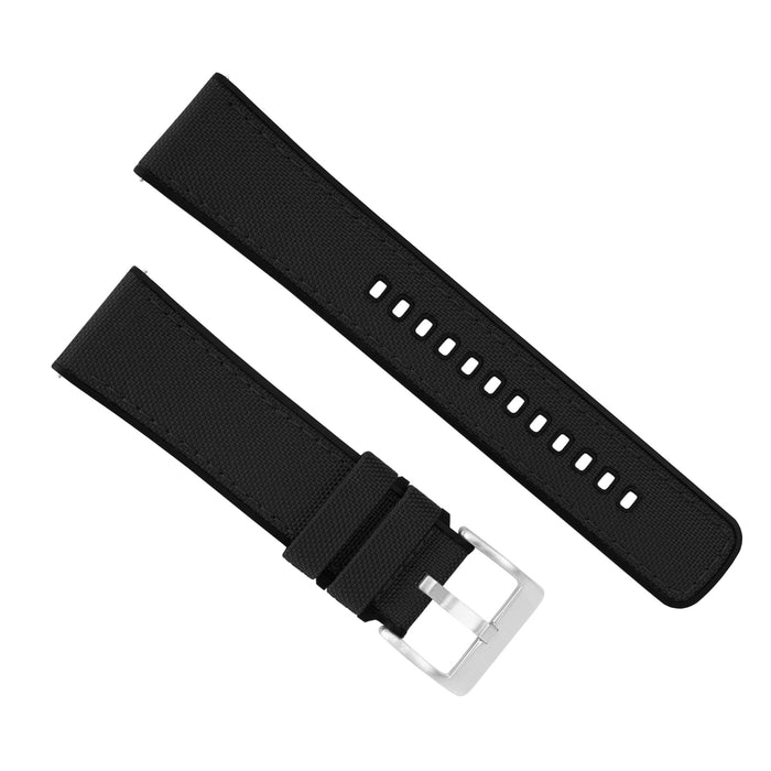 Samsung Galaxy Watch Active 2 | Cordrua Fabric & Silicone Hybrid | Black - Barton Watch Bands