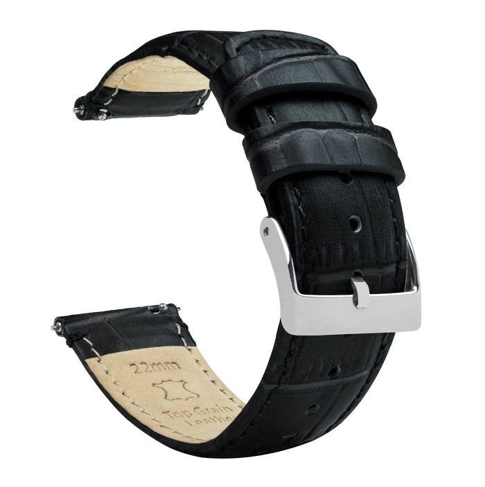 Huwawei Watch | Black Alligator Grain Leather - Barton Watch Bands