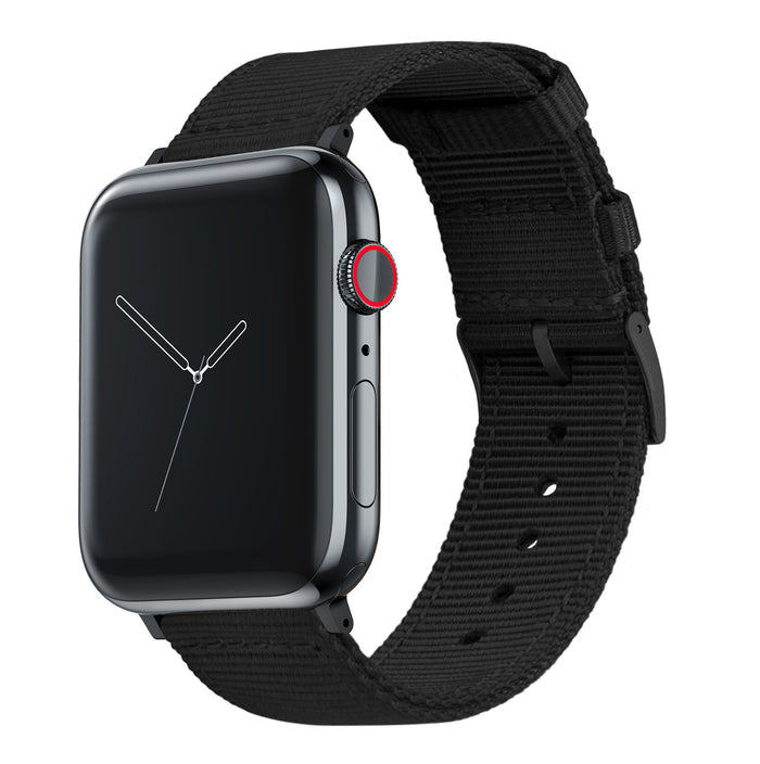 Apple Watch | Two-piece NATO style | Black - Barton Watch Bands