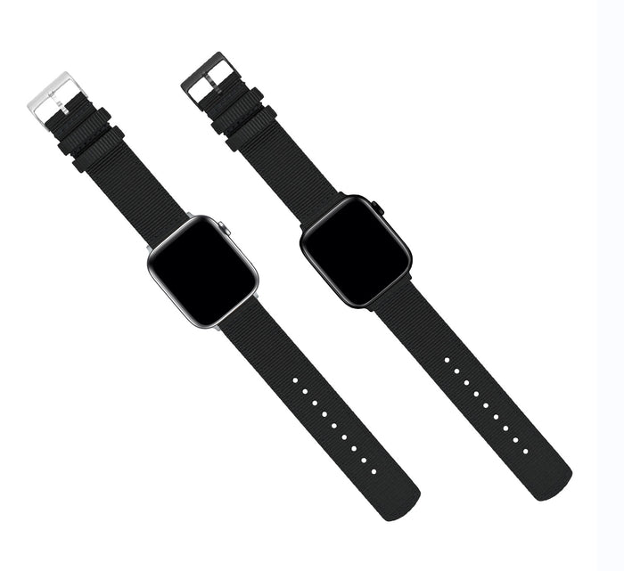 Apple Watch | Two-piece NATO® style | Black - Barton Watch Bands