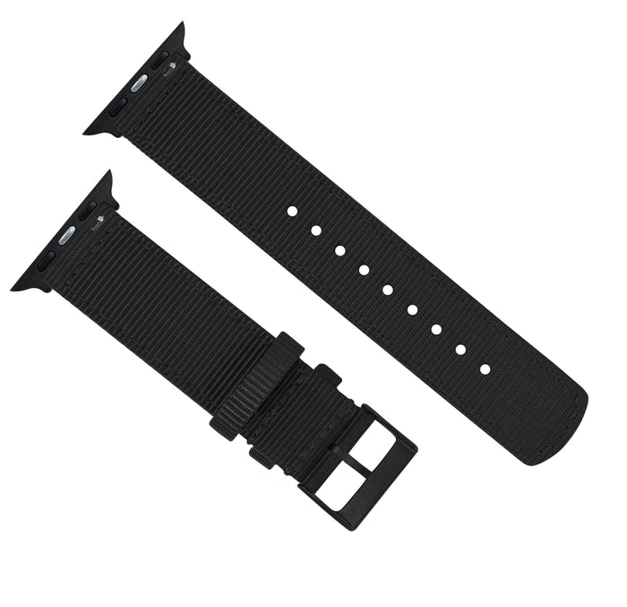 Apple Watch | Two-piece NATO® style | Black - Barton Watch Bands