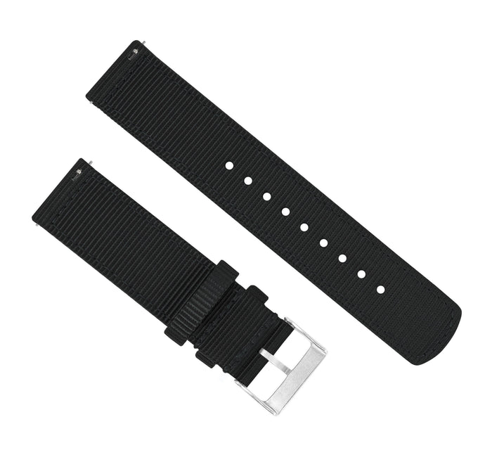 Samsung Galaxy Watch | Two-Piece NATO Style | Black - Barton Watch Bands