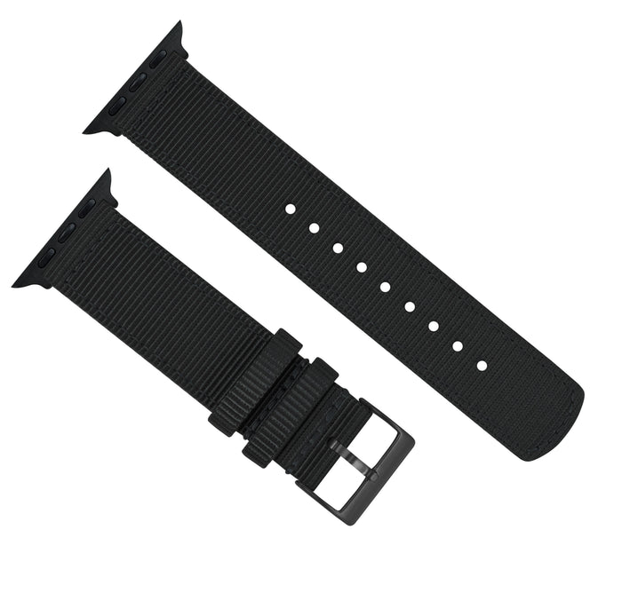 Apple Watch | Two-piece NATO style | Black - Barton Watch Bands