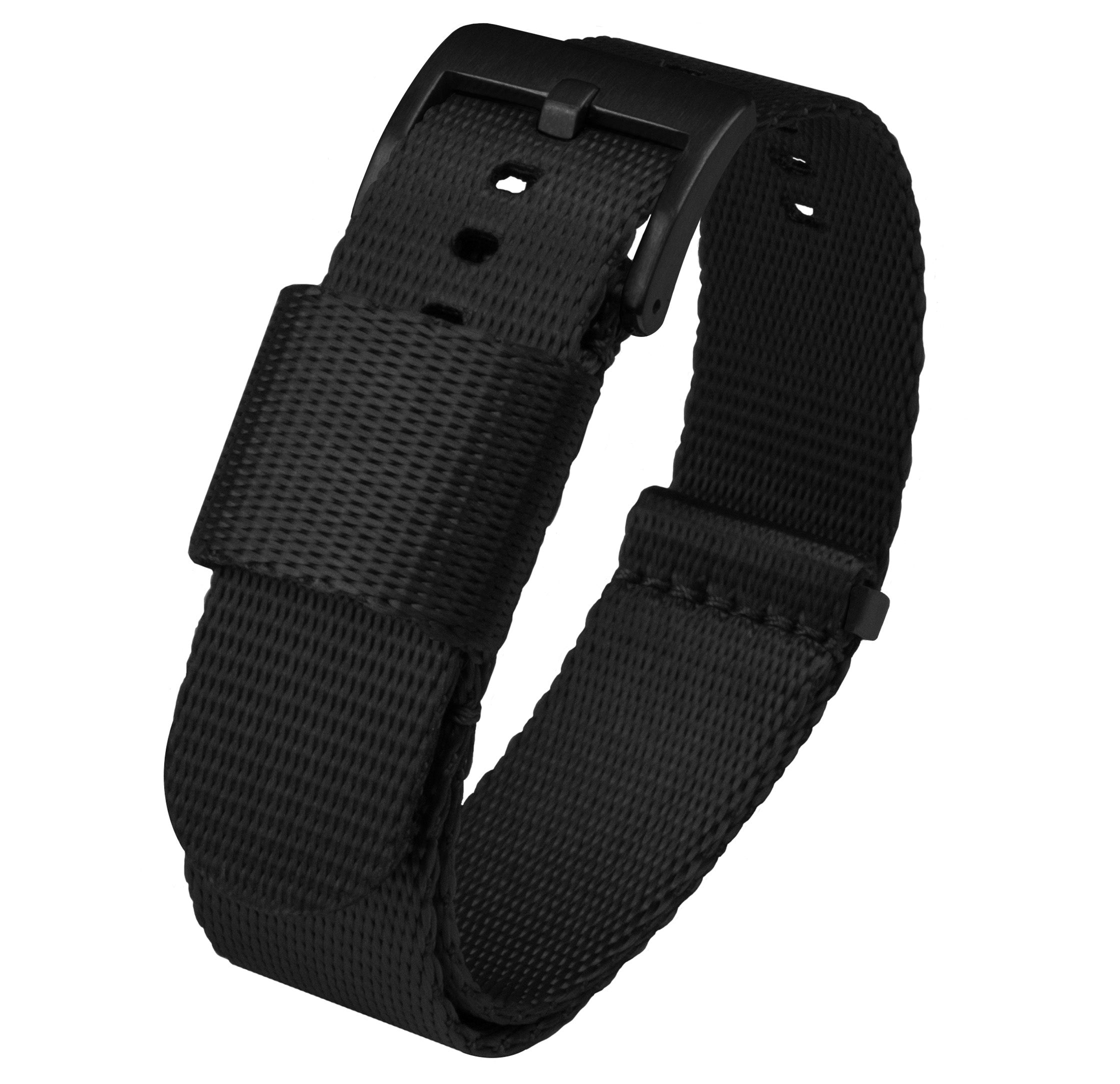 AirBlue shops Black Nylon 22mm Watch Strap Men